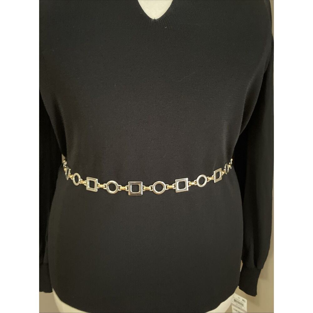 Silvertone & GoldTone Square & Round ChainLink fashion Belt Med - Large 37-42”